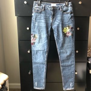 Floral Embroidered Jeans